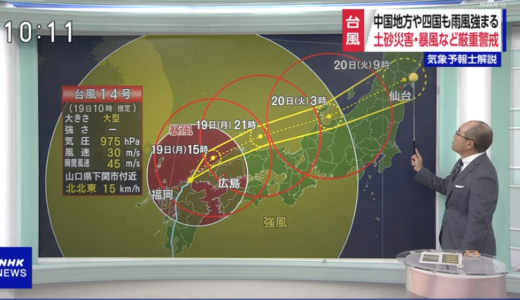台風14号(2022)名古屋の新幹線の状況は?JR東海は午後3〜6時は終日運休!